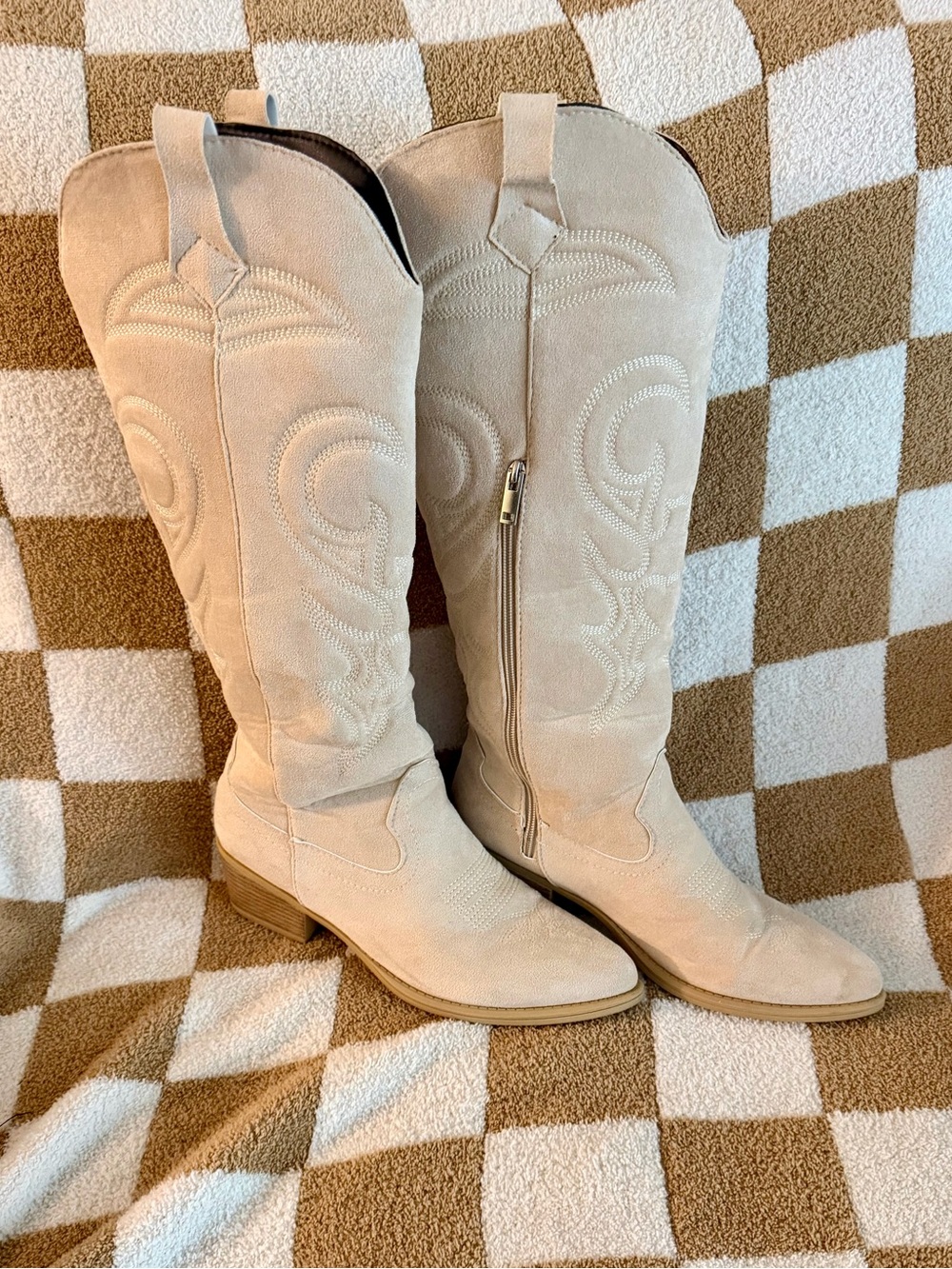 Bootique x Natasha Suede Western Boots Cowgirl Country Concert